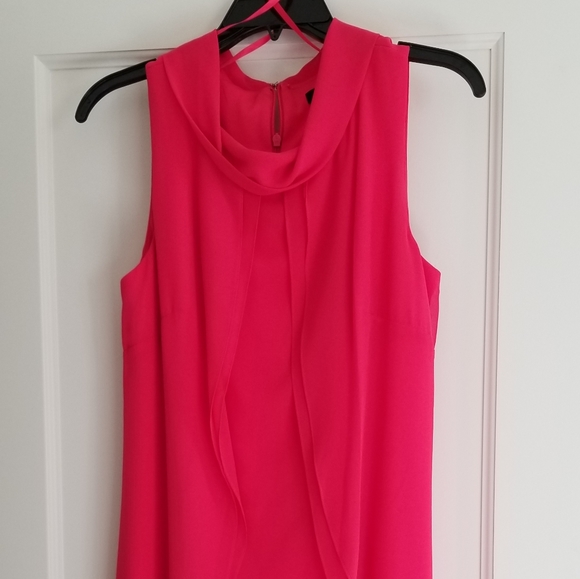 Sleeveless tulip collar chiffon dress - Picture 6 of 7